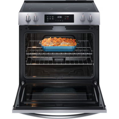 Frigidaire 30-inch Slide-In Electric Range with Even Temp Cooktop and Steam Clean in Stainless Steel