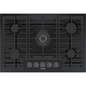 Bosch 800 Series 30-Inch Gas Cooktop in black stainless steel with 5 burners