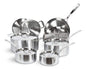 Lagostina 3-Ply Commercial Clad Stainless Steel Cookware Set & Oven Safe, 12-pc