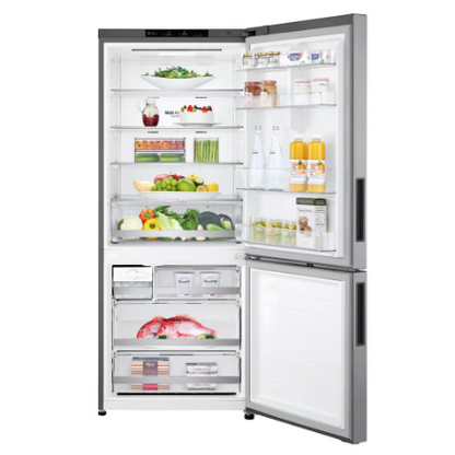 LG Electronics 28-inch W 15 cu. ft. Counter Depth Bottom Freezer with Door Cooling+ in Platinum Silver, Counter Depth - ENERGY STAR®