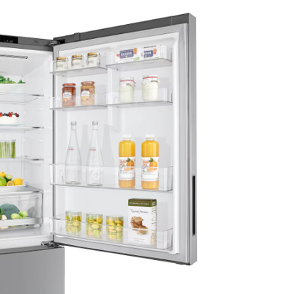 LG Electronics 28-inch W 15 cu. ft. Counter Depth Bottom Freezer with Door Cooling+ in Platinum Silver, Counter Depth - ENERGY STAR®