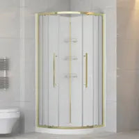 My Store 36" x 36" Round shower kit with matte black door, marble effect walls, base and glass shelves