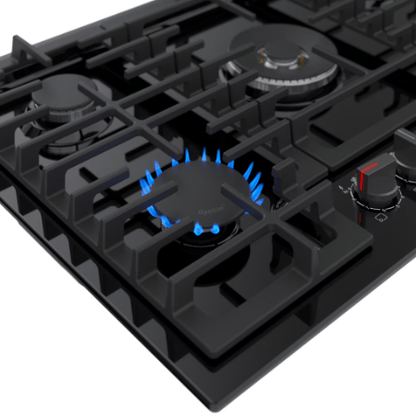 My Store Bosch 800 Series 30-Inch Gas Cooktop in black stainless steel with 5 burners
