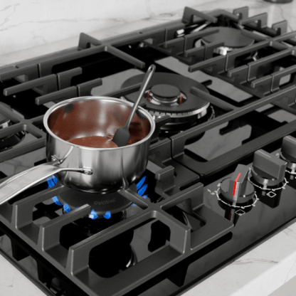 My Store Bosch 800 Series 30-Inch Gas Cooktop in black stainless steel with 5 burners