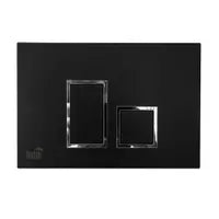 My Store Dual-flush Grey wall toilet with black control plate PARETO