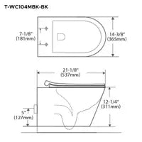My Store Dual-flush matte black wall toilet with black control plate PARETO