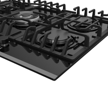 My Store Empava Built-In 30-inch Gas Stove Cooktop with 5 Italy SABAF Burners in Black Tempered Glass