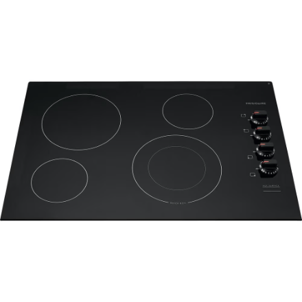 My Store Frigidaire 30-inch Radiant Electric Cooktop in Black with 4 Elements including Quick Boil