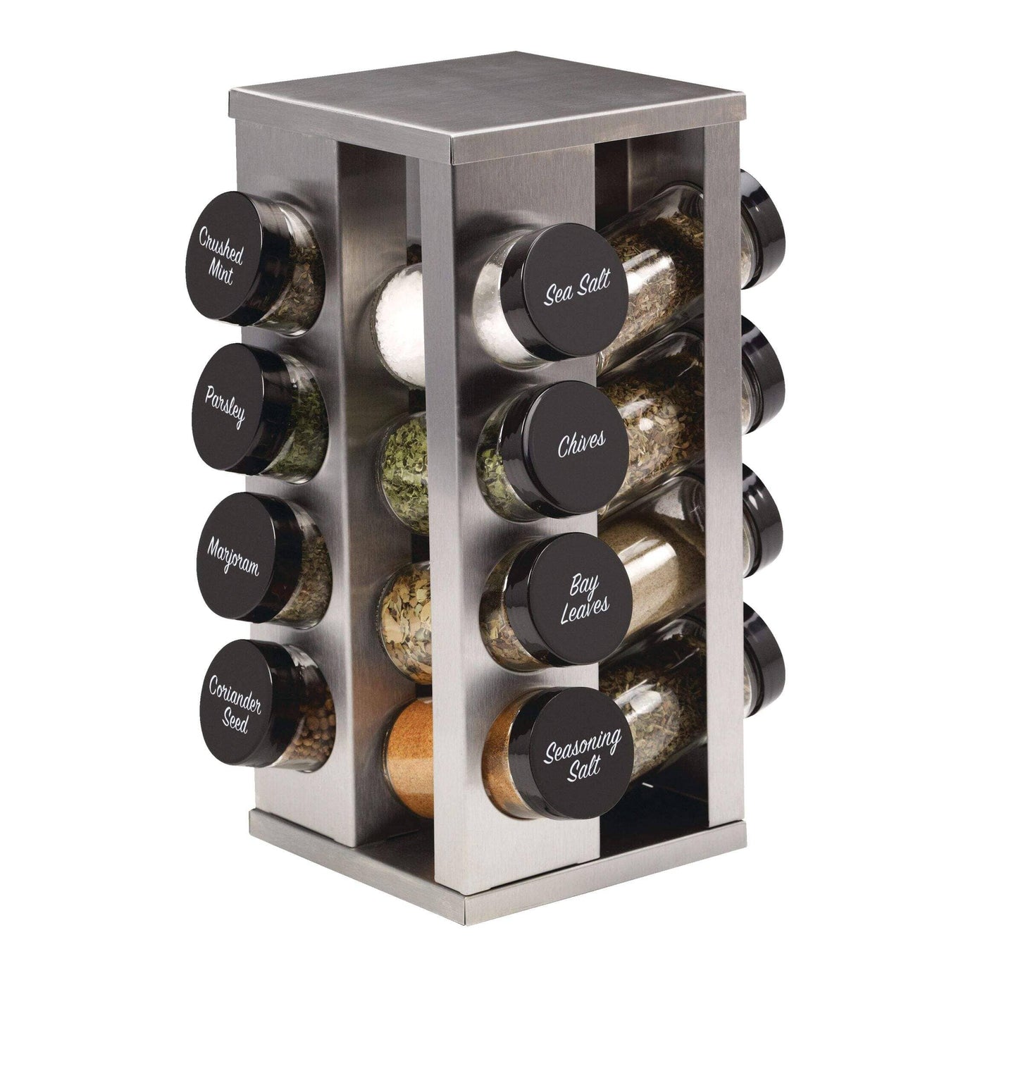 My Store Kamenstein Tower Spice Rack, Pre-Filled, 16-Jar