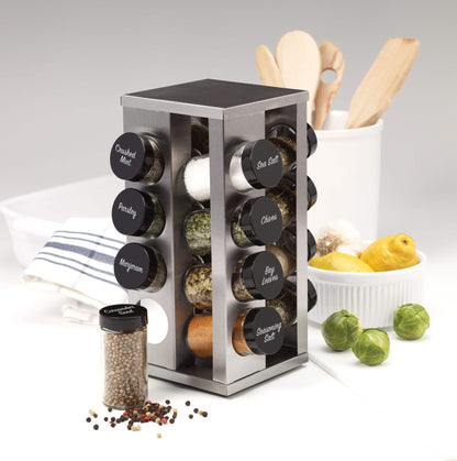 My Store Kamenstein Tower Spice Rack, Pre-Filled, 16-Jar