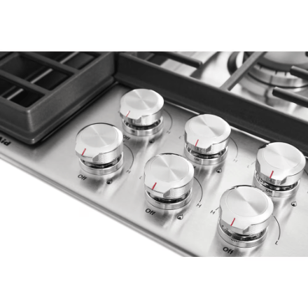My Store KitchenAid 36-inch Downdraft Gas Cooktop with 5 Burners in Stainless Steel