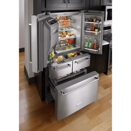 My Store KitchenAid 36-inch W 25.8 cu. ft. Multi-Door Freestanding Refrigerator with Platinum Interior Design in Stainless Steel
