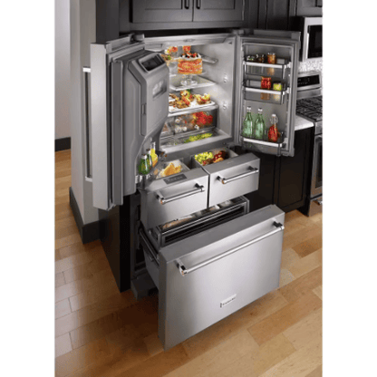 My Store KitchenAid 36-inch W 25.8 cu. ft. Multi-Door Freestanding Refrigerator with Platinum Interior Design in Stainless Steel