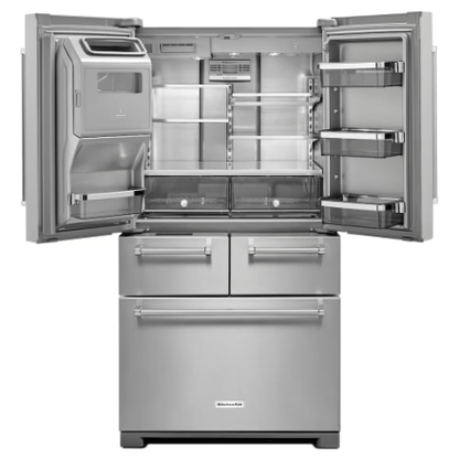 My Store KitchenAid 36-inch W 25.8 cu. ft. Multi-Door Freestanding Refrigerator with Platinum Interior Design in Stainless Steel
