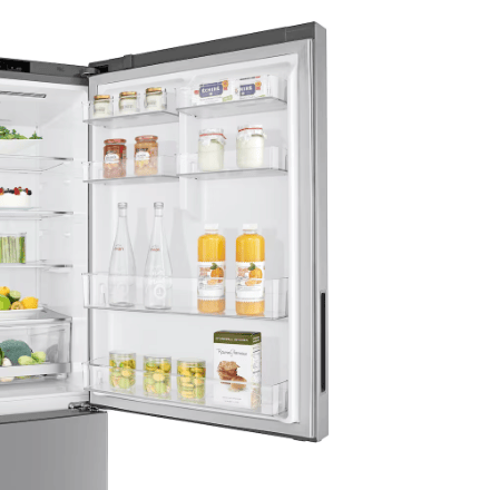 My Store LG Electronics 28-inch W 15 cu. ft. Counter Depth Bottom Freezer with Door Cooling+ in Platinum Silver, Counter Depth - ENERGY STAR®