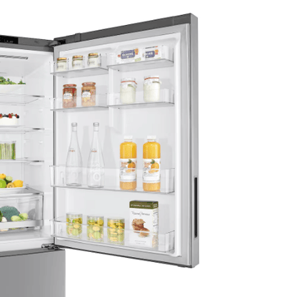 My Store LG Electronics 28-inch W 15 cu. ft. Counter Depth Bottom Freezer with Door Cooling+ in Platinum Silver, Counter Depth - ENERGY STAR®