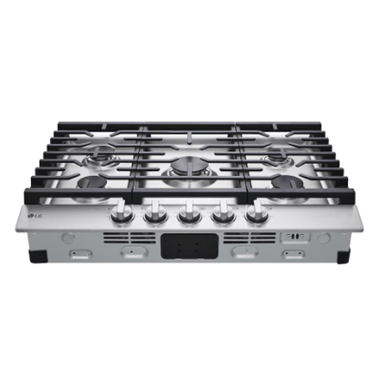 My Store LG Electronics 30-inch Gas Cast Iron Cooktop with 5 Burners including 20K BTU Burner in Stainless Steel