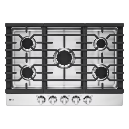 My Store LG Electronics 30-inch Gas Cast Iron Cooktop with 5 Burners including 20K BTU Burner in Stainless Steel