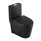 My Store Matte black dual-flush one-piece toilet with elongated bowl LUDO