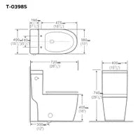 My Store One-piece toilet with elongated bowl VICTOR