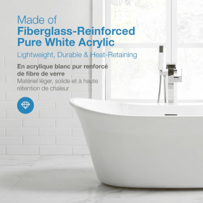 My Store Ove Decors Riley 60-inch Freestanding Tub in White