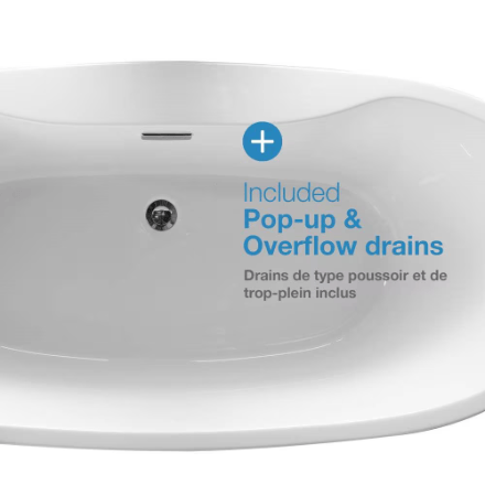 My Store Ove Decors Riley 60-inch Freestanding Tub in White