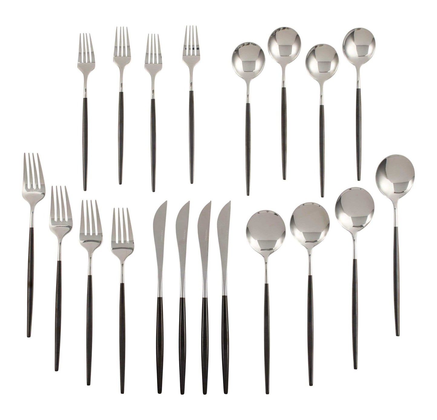 My Store PADERNO Eldon Two-Tone Stainless Steel Flatware Set, Serves 4, 20-pc