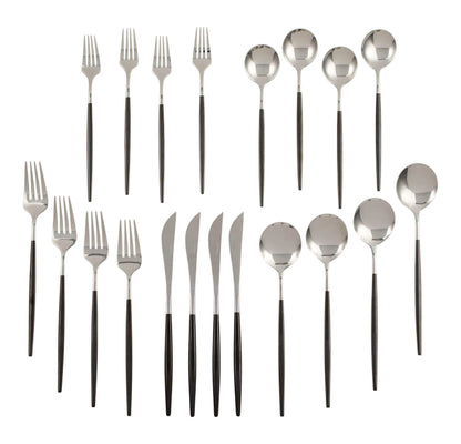 My Store PADERNO Eldon Two-Tone Stainless Steel Flatware Set, Serves 4, 20-pc