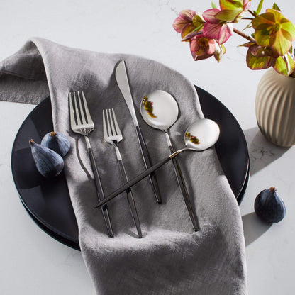 My Store PADERNO Eldon Two-Tone Stainless Steel Flatware Set, Serves 4, 20-pc