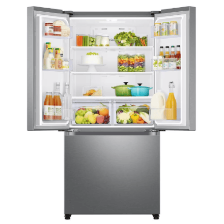 My Store Samsung 33-inch W 18 cu. ft. Smart 3-Door French Door Refrigerator in Stainless Steel, Counter Depth - ENERGY STAR®