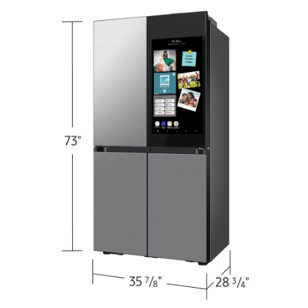 My Store Samsung BESPOKE 36-inch W 23 Cu.Ft. 4-Door Flex Refrigerator with AI Family Hub and AI Vision Inside in Stainless - ENERGY STAR®