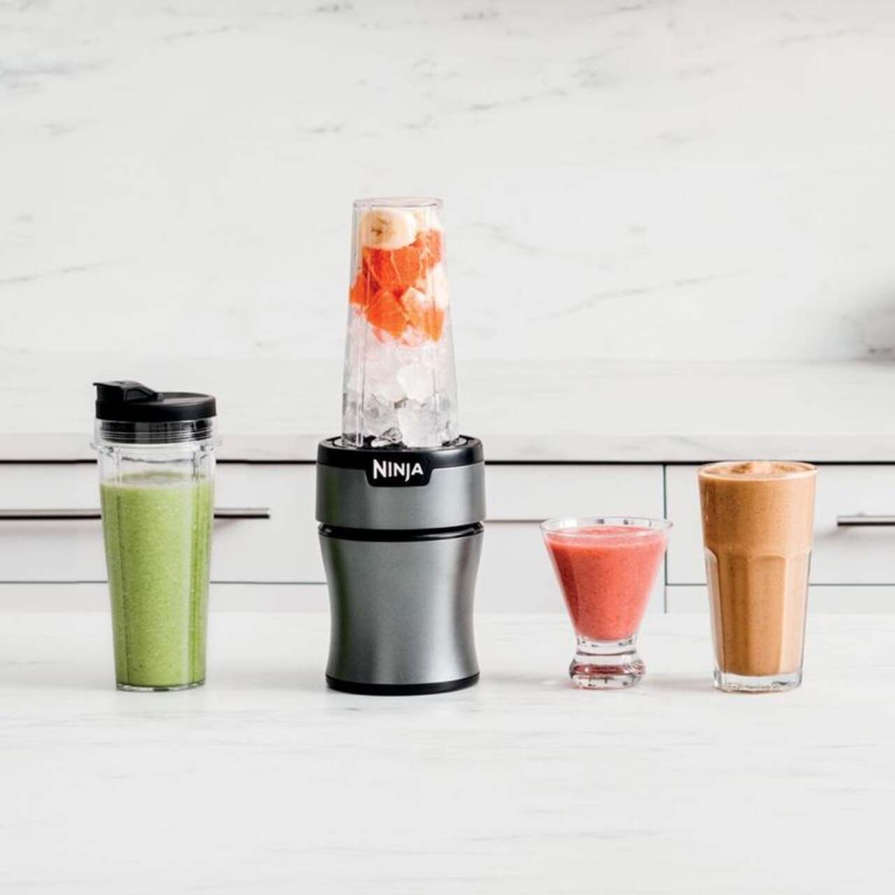 Ninja® Nutri Personal Blender with 2 Travel Jars, Silver, 591mL