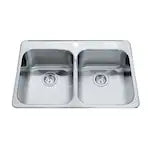 Steel Drop In Double Bowl 1-Hole Stainless Steel Kitchen Sink