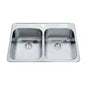 Steel Drop In Double Bowl 1-Hole Stainless Steel Kitchen Sink