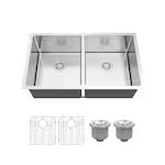 Glacier Bay 32 in. W Double Bowl Undermount Kitchen Sink