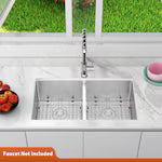 Glacier Bay 32 in. W Double Bowl Undermount Kitchen Sink