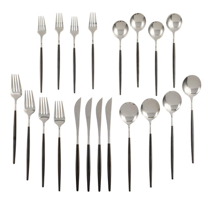 PADERNO Eldon Two-Tone Stainless Steel Flatware Set, Serves 4, 20-pc