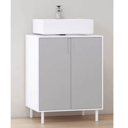 The Home Delight A&E Bath and Shower Bella 24-inch Vanity in Grey with White Rectangle Basin