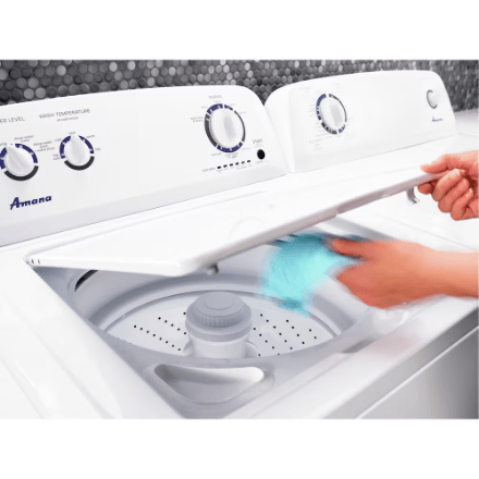 The Home Delight Amana 3.5 cu. ft. Top-Load Washer with Dual Action Agitator in White