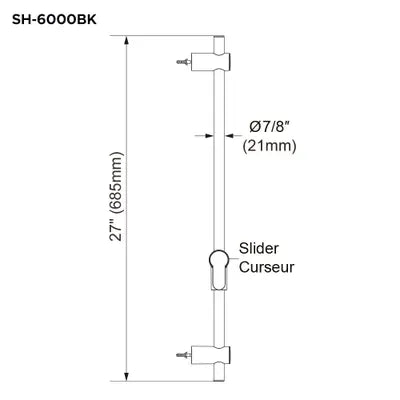 The Home Delight Black shower rail with hand shower