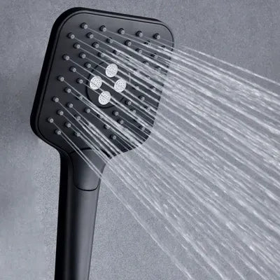 The Home Delight Black shower rail with square hand shower
