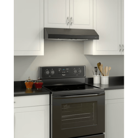 The Home Delight Broan-NuTone Broan Glacier 30-Inch Under-Cabinet Range Hood, 300 Max Blower CFM, Black