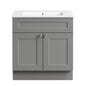 The Home Delight CANVAS Milford Double Door Single Sink Marble Top Bathroom Vanity, Grey, 30-in