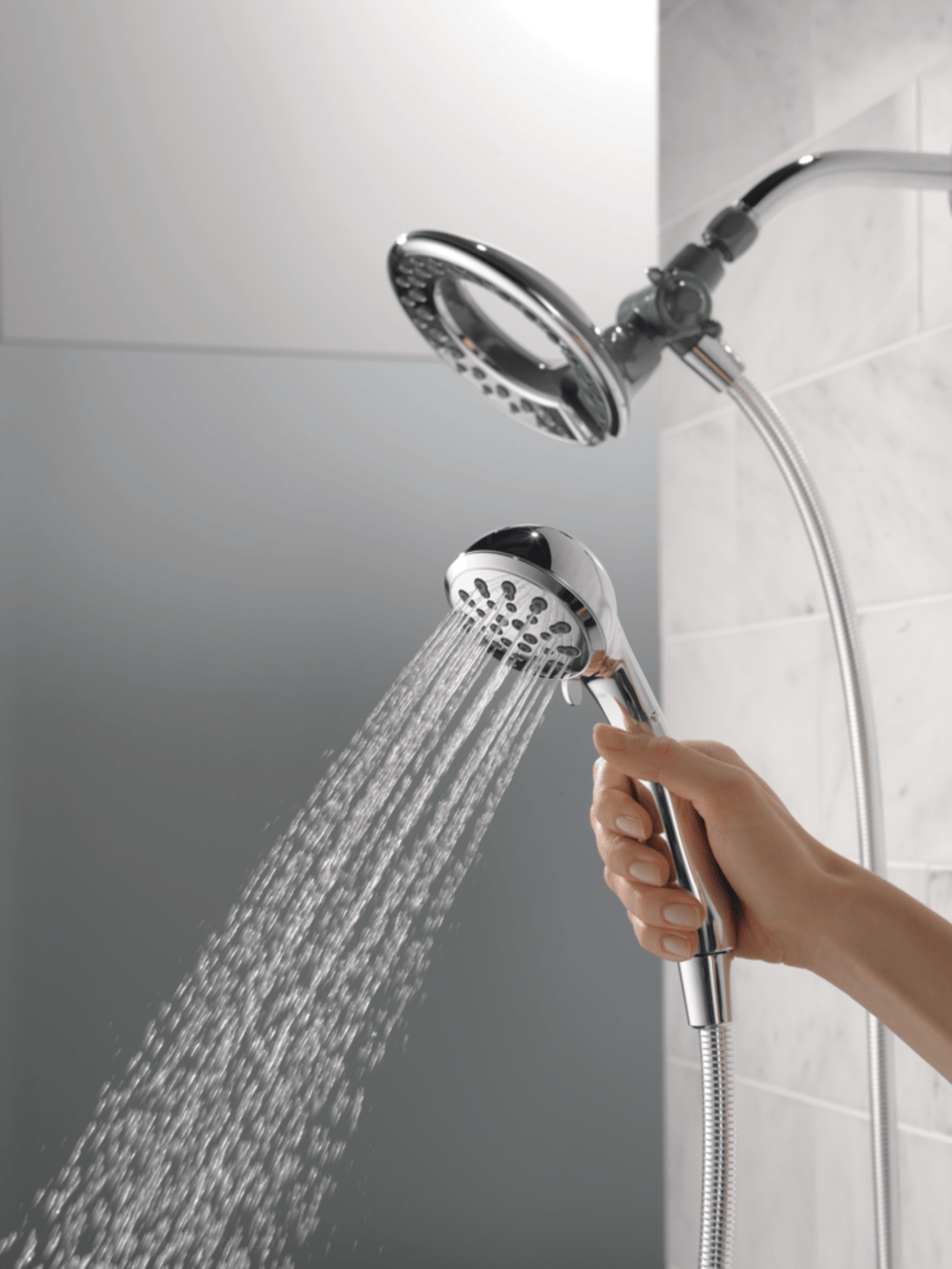 The Home Delight Delta In2ition® 2-in-1 4-Setting Handheld Shower Head, Chrome