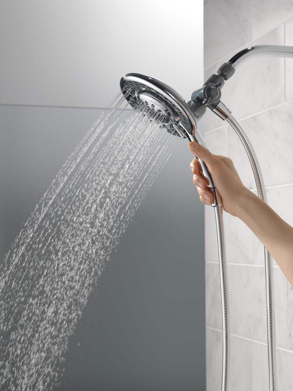 The Home Delight Delta In2ition® 2-in-1 4-Setting Handheld Shower Head, Chrome