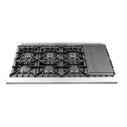 The Home Delight Forno Galiano 48-inch Gas Range Stainless Steel, 8 Burners, 107,000 BTU, Griddle, 6.58 cu.ft. Double Ovens