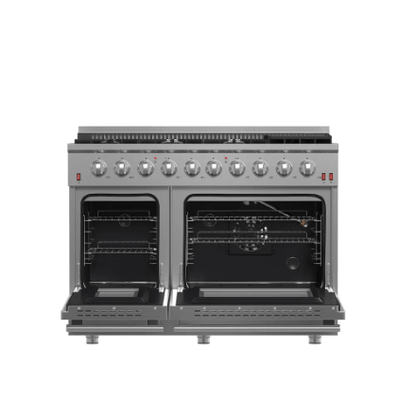 The Home Delight Forno Galiano 48-inch Gas Range Stainless Steel, 8 Burners, 107,000 BTU, Griddle, 6.58 cu.ft. Double Ovens
