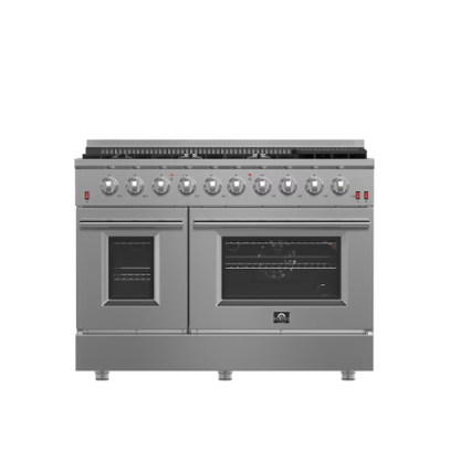 The Home Delight Forno Galiano 48-inch Gas Range Stainless Steel, 8 Burners, 107,000 BTU, Griddle, 6.58 cu.ft. Double Ovens