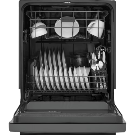 The Home Delight Frigidaire 24-inch Front Control Dishwasher with 3 Spray Arms and MaxDry Technology in Stainless Steel