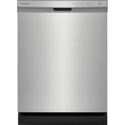 The Home Delight Frigidaire 24-inch Front Control Dishwasher with 3 Spray Arms and MaxDry Technology in Stainless Steel